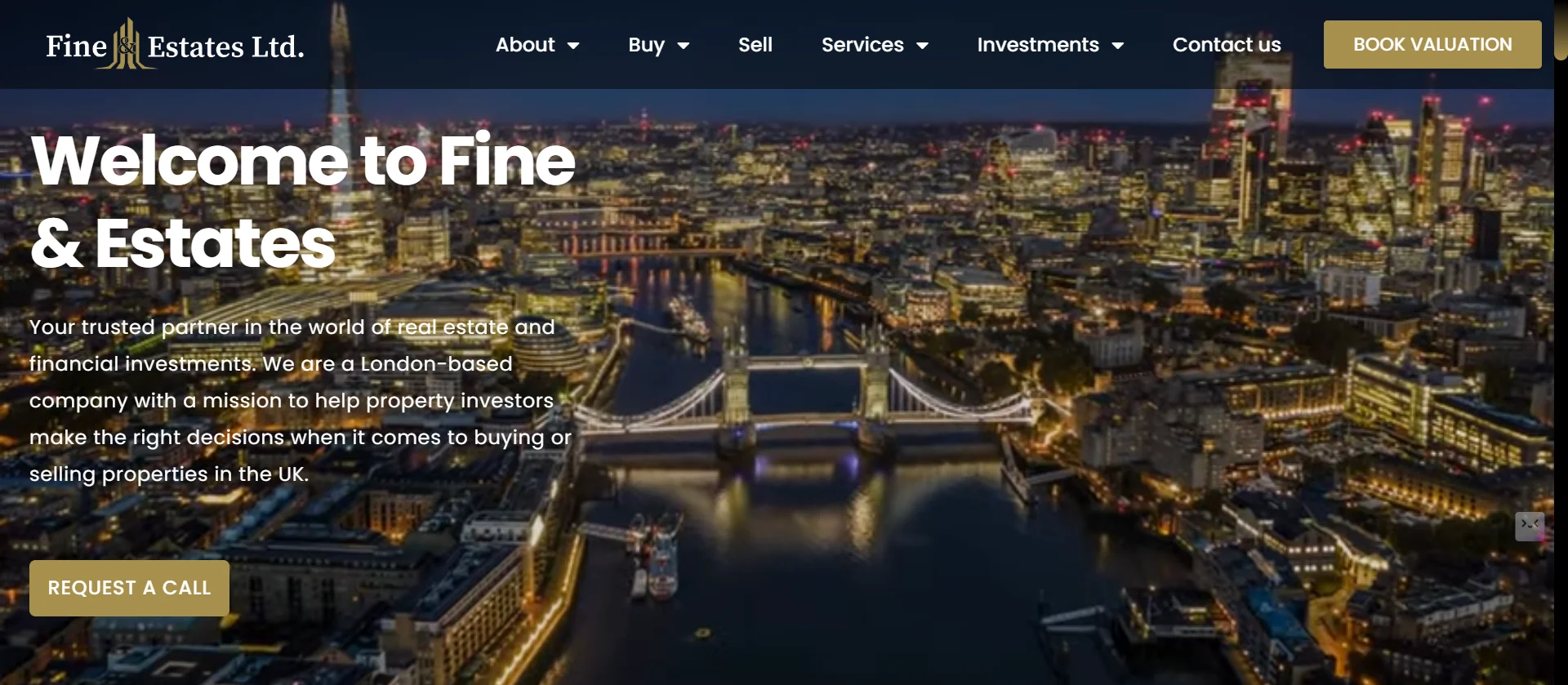 Fine & Estates - Real Estate and Financial Investment Website Design & Development