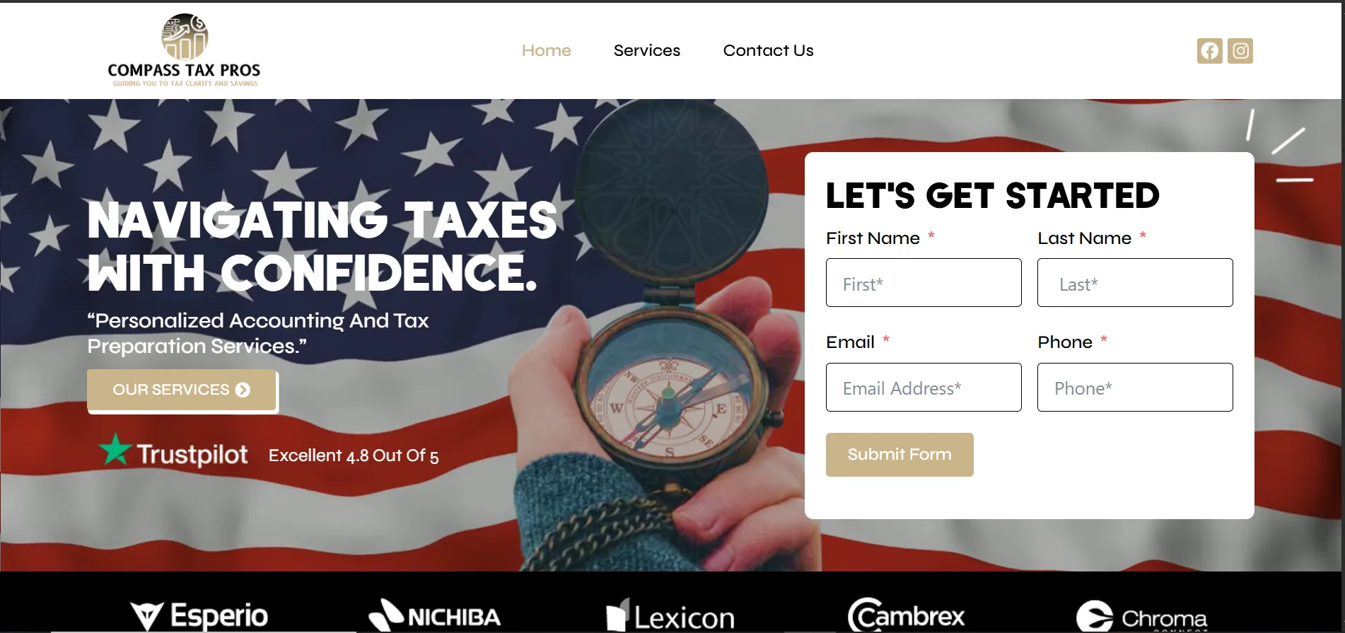 Compass Tax Pros LLC tax preparation website project cover