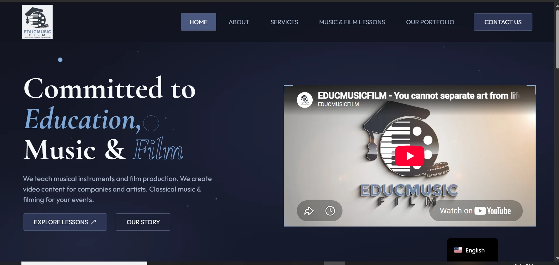 EducMusicFilm music and film education website project cover