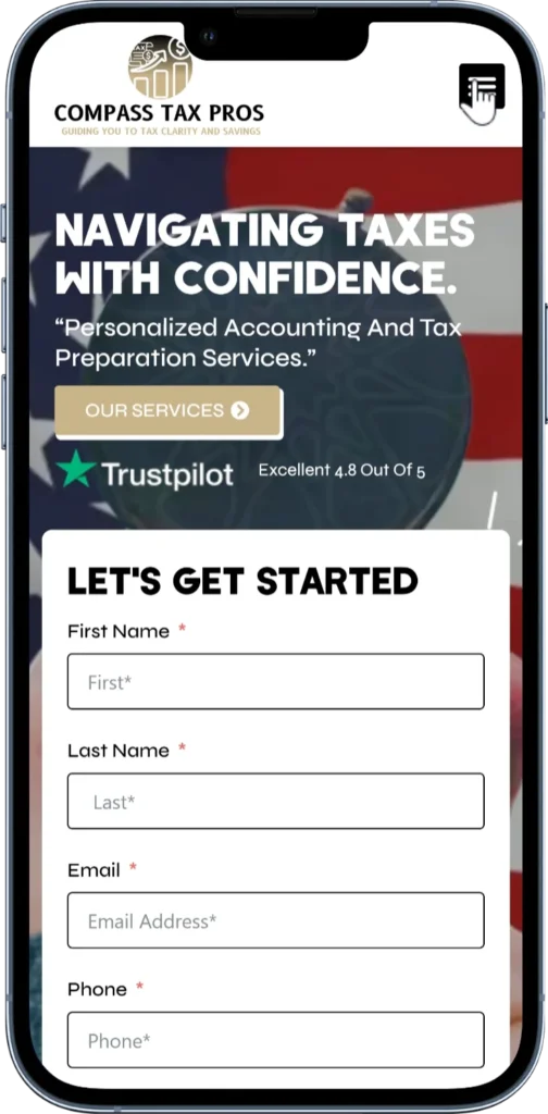 Compass Tax Pros homepage for veteran-owned tax preparation in Kentwood Michigan