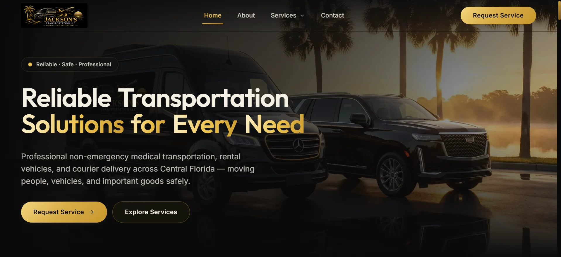 Jackson's Transportation LLC medical transport and courier website project cover