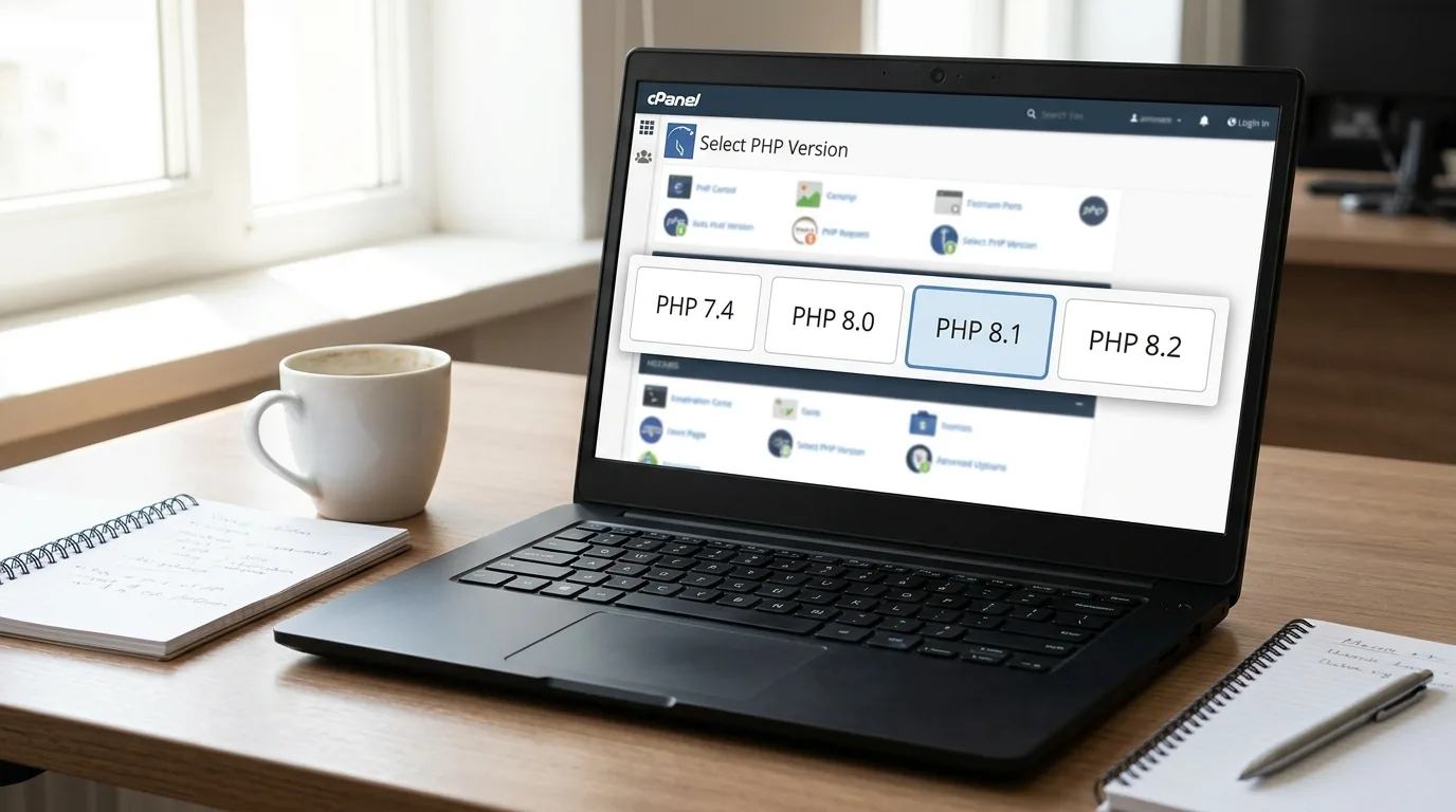 Checking the PHP version in the hosting control panel to resolve the WordPress critical error