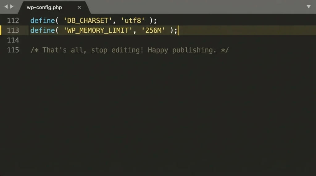 Increasing the WordPress PHP memory limit in wp-config.php